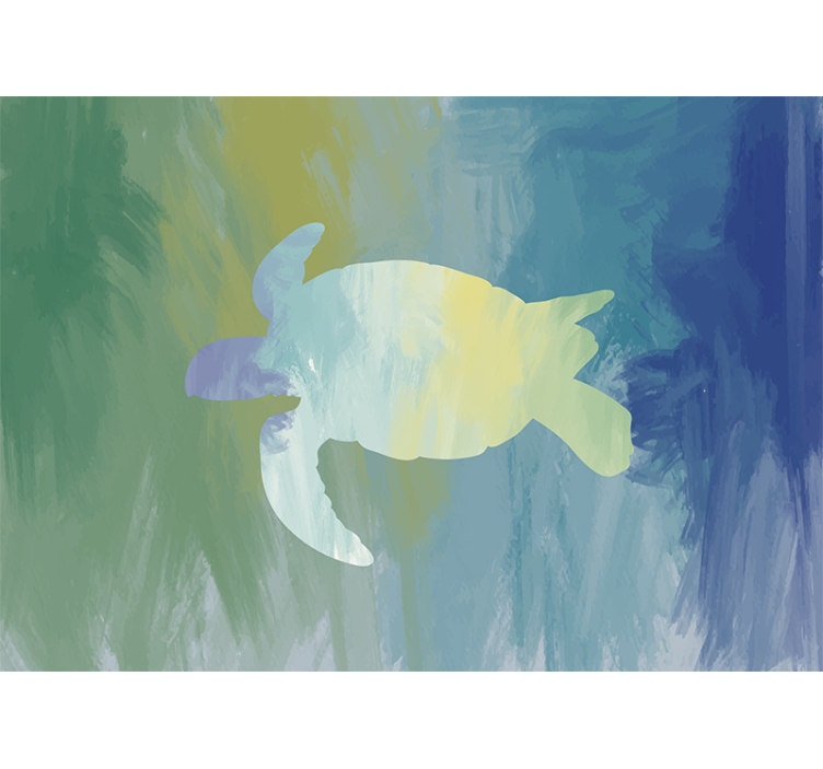 Abstract Turtle Silhouette animals wall mural - TenStickers