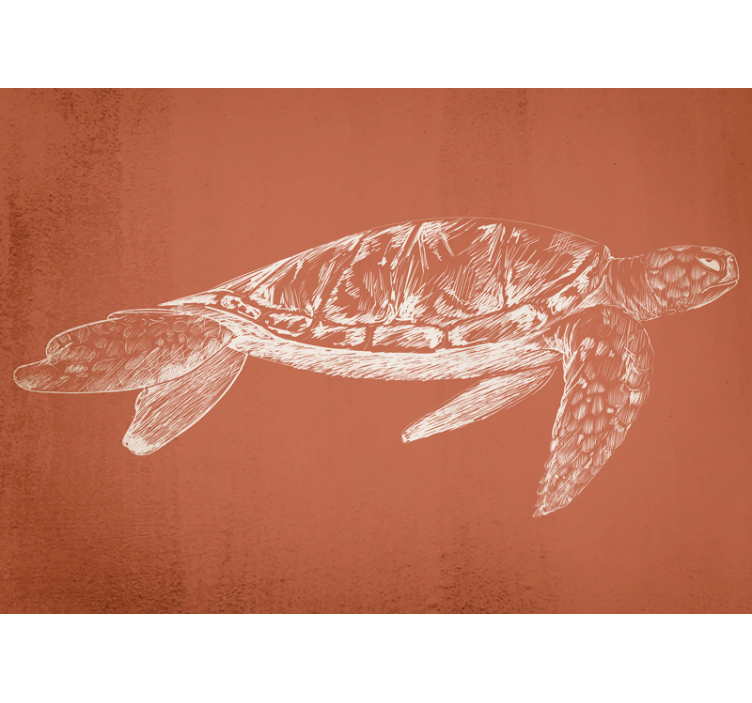 Animals wall mural turtle swimming gracefully - TenStickers