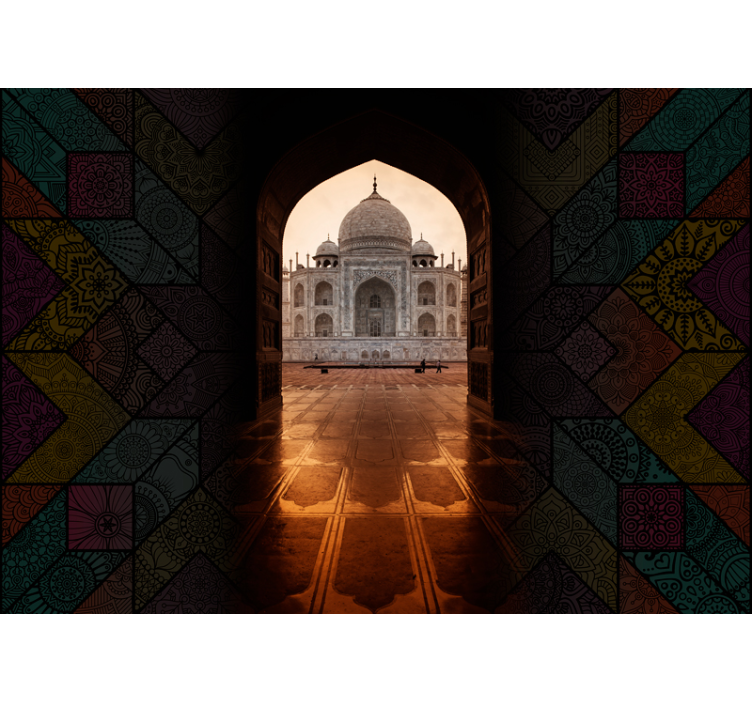 City wall mural taj mahal perspective - TenStickers