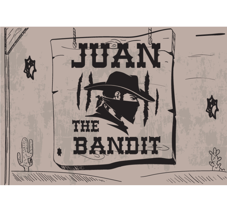 Quote wall mural personalized bandit design - TenStickers