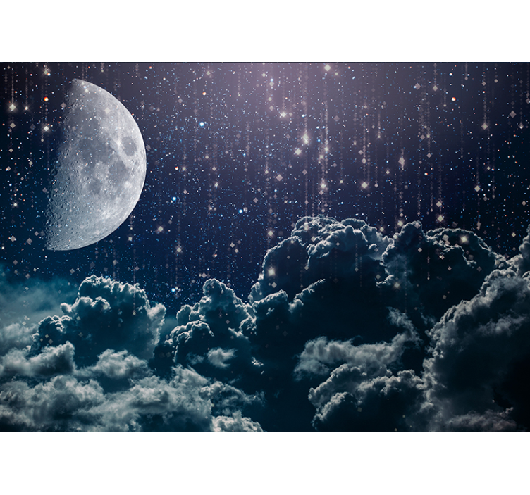 Lunar starlit evening space wall mural - TenStickers