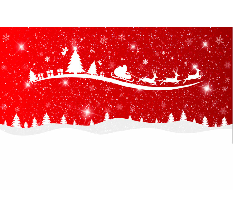 Christmas wall mural santa sleigh display - TenStickers