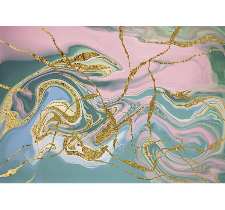 Abstract wall mural gold swirl design - TenStickers