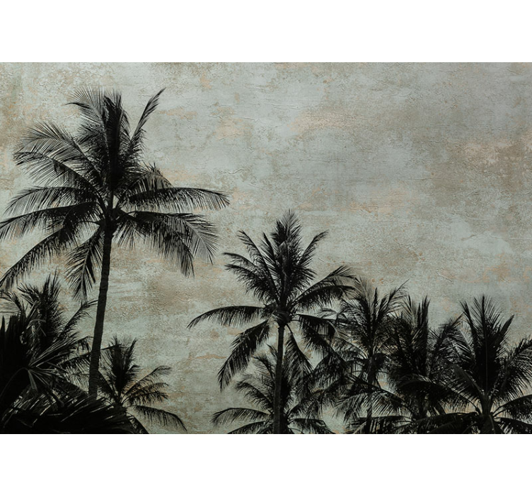 Wall mural nature silhouetted palm trees - TenStickers