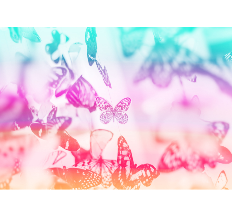 Flower wall mural butterfly garden design - TenStickers