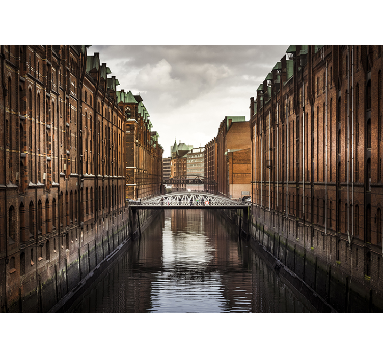 Historic Canal View berlin wall mural - TenStickers