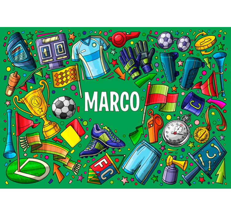 Personalized wall mural with sports themes - TenStickers