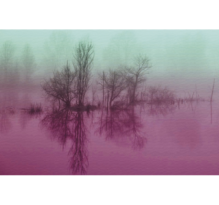 Misty Reflection Landscape wall mural nature - TenStickers