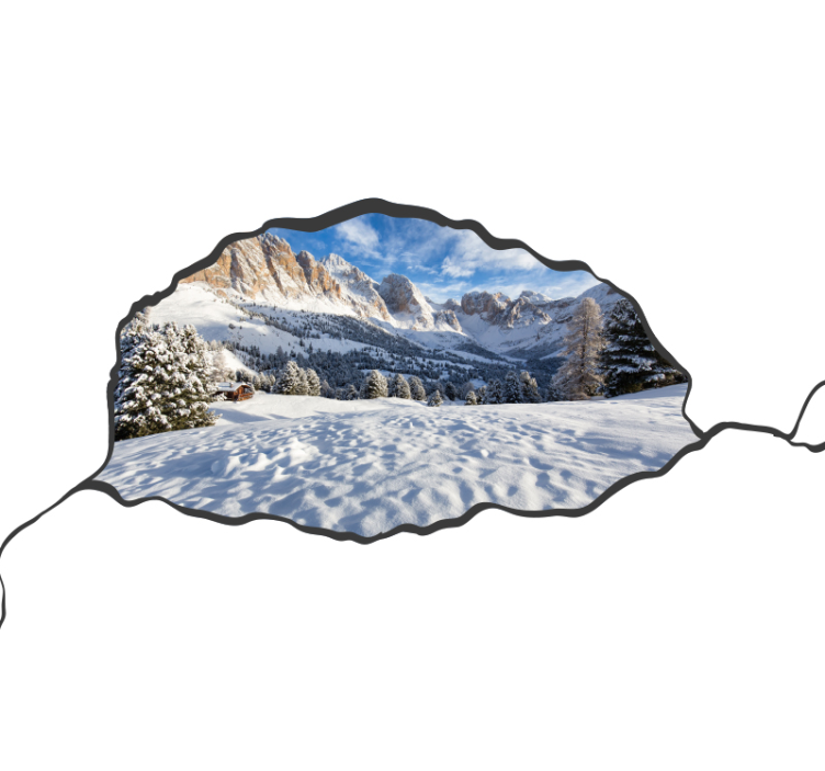 Wintry Mountain Scenery wall mural mountain - TenStickers