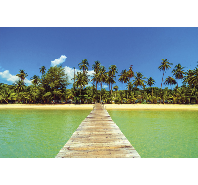 Landscape wall mural tropical paradise retreat - TenStickers