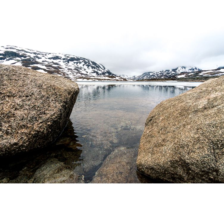 Landscape wall mural serene mountain echo - TenStickers