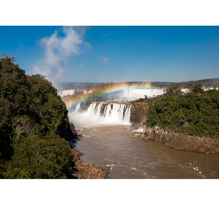 Waterfall with rainbow Waterfall Wall Mural - TenStickers