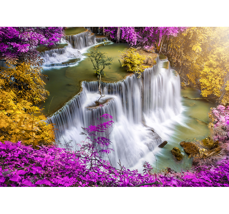 Mystic pink Waterfall Wall Mural - TenStickers
