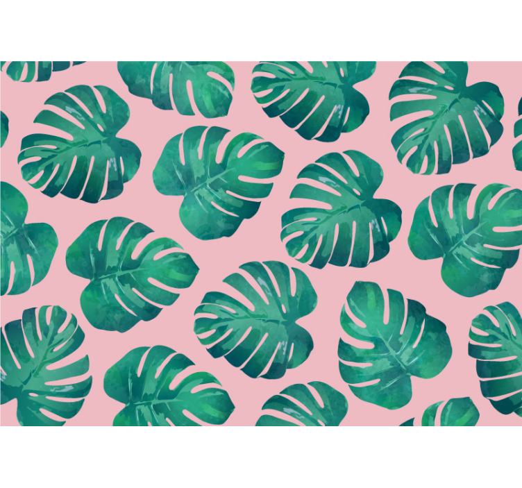 Tropical Leaf Print wall mural nature - TenStickers