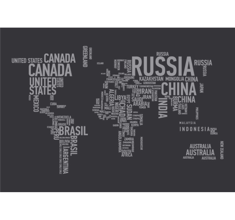 World map wallpaper world map typography - TenStickers