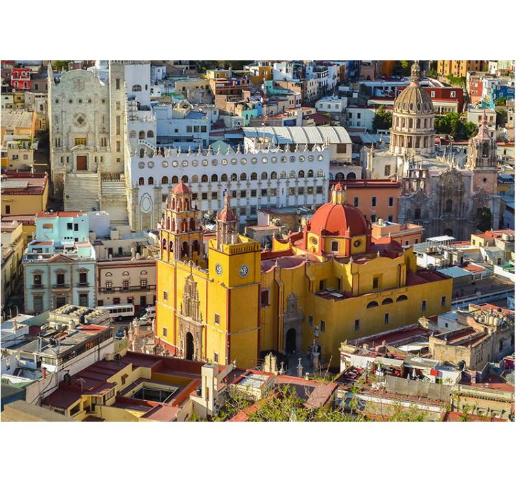 Historic Yellow Cathedral city wall mural - TenStickers