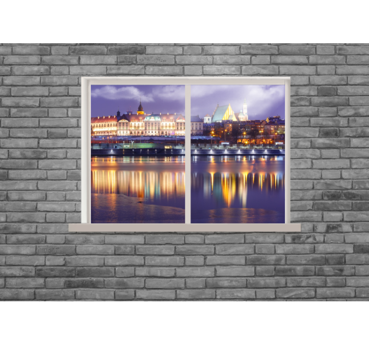 City wall mural urban night glow - TenStickers
