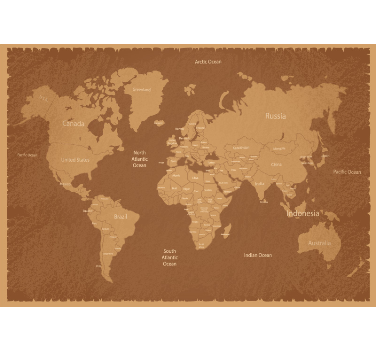 Global Geographic Map world map wallpaper - TenStickers