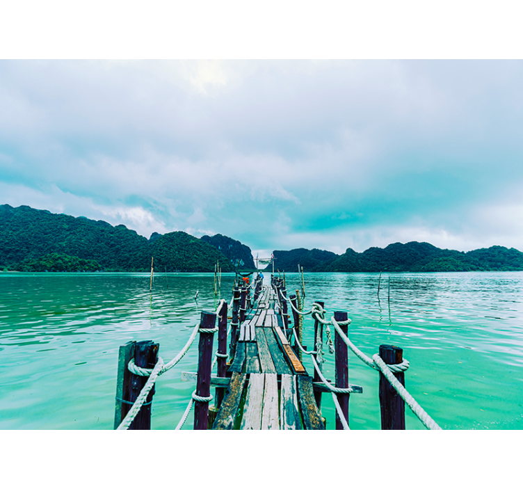 Landscape wall mural tranquil pier view - TenStickers