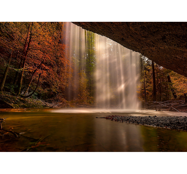 Serene Waterfall Scene landscape wall mural - TenStickers