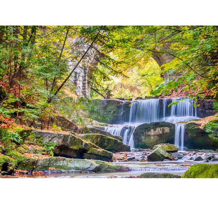 Wall mural waterfall serene waterfall cascades - TenStickers
