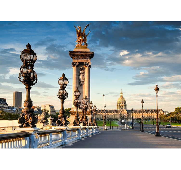 City wall mural alexander iii bridge art - TenStickers