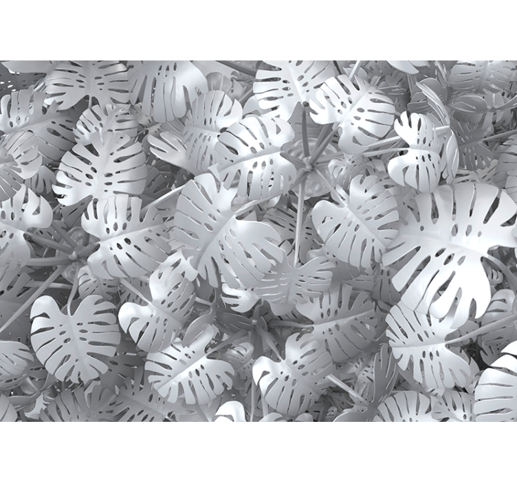 Monstera Leaf Pattern wall mural nature - TenStickers