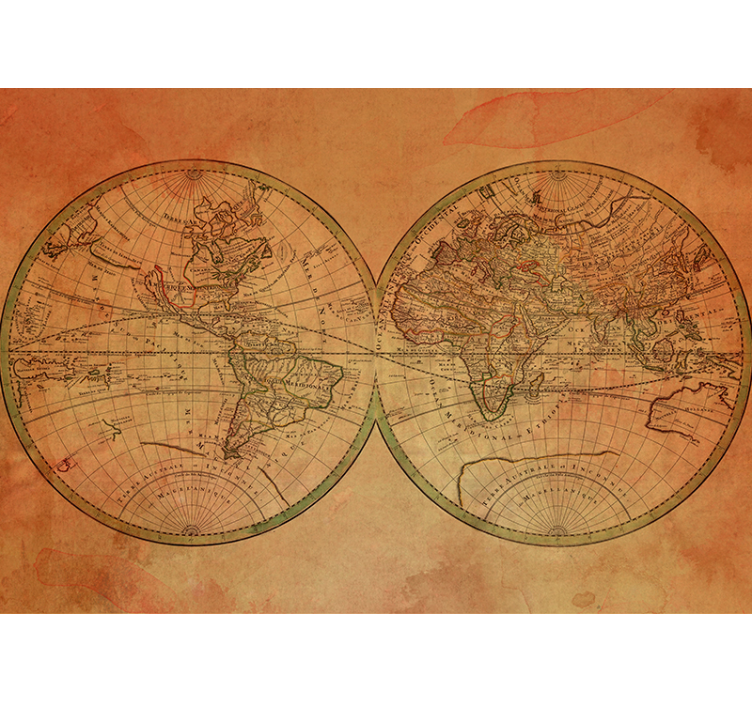 World map wallpaper vintage global atlas - TenStickers