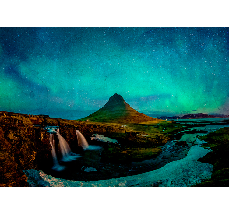 Northern Lights View landscape wall mural - TenStickers