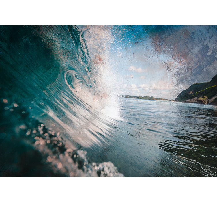 Energetic Sea Surge under the sea wall mural - TenStickers