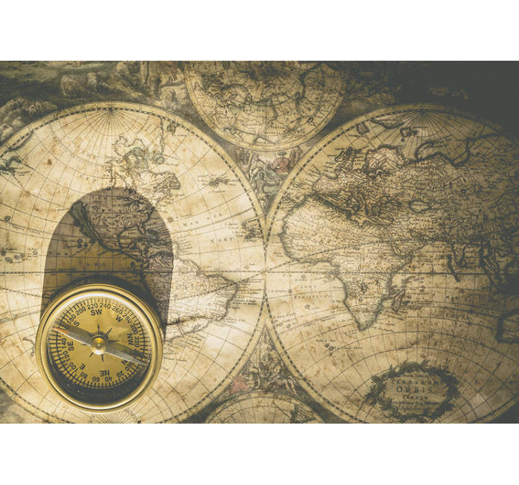Vintage Cartography world map wallpaper - TenStickers