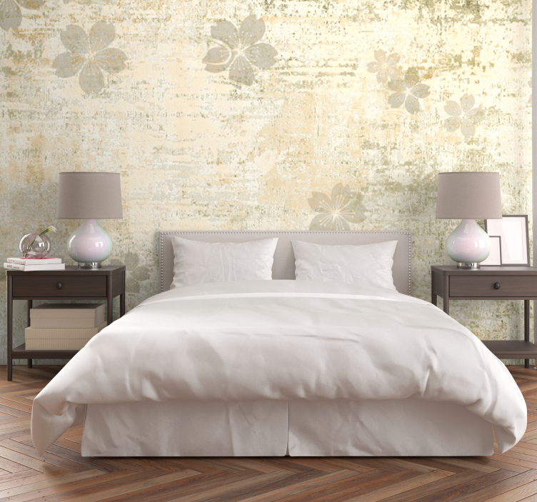 Delicate flower patterns living room wall mural - TenStickers
