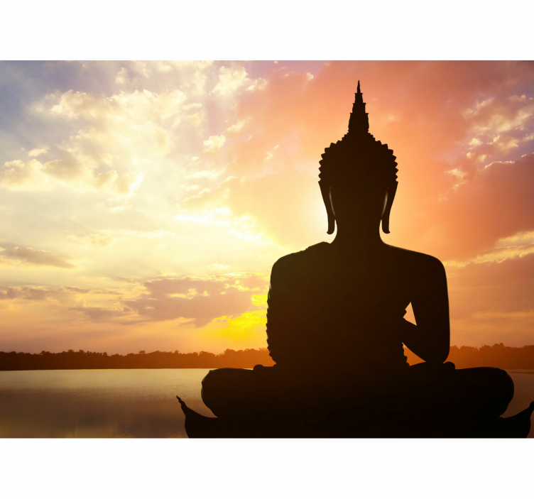 Buddha figure sky background buddha wall mural - TenStickers