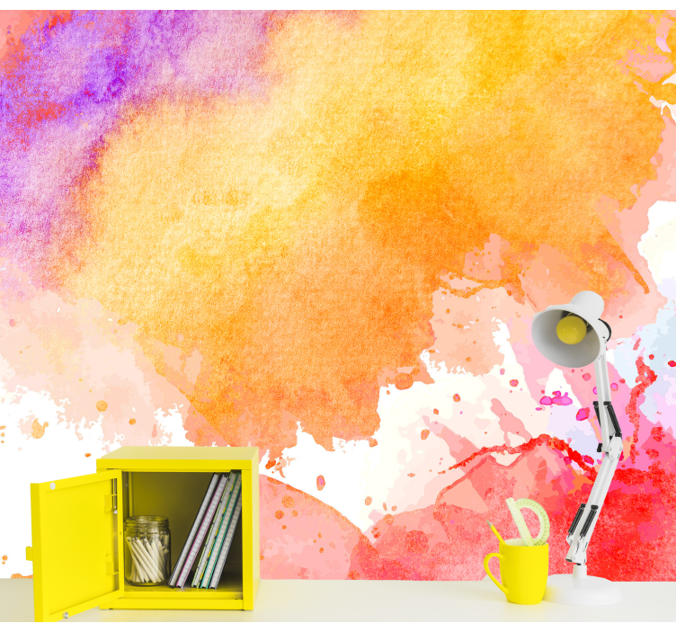 Abstract wall mural colorful watercolor explosion - TenStickers