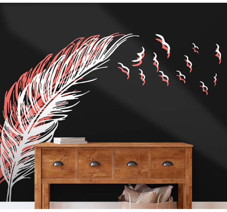 Abstract wall mural feather in flowing motion - TenStickers