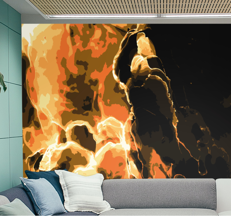 Abstract wall mural fiery abstract design - TenStickers