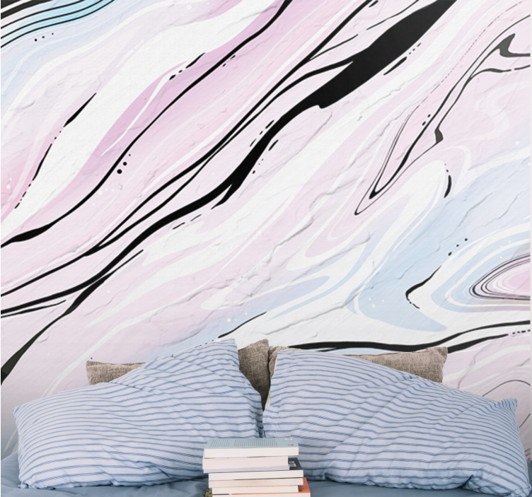 Abstract wall mural flowing marble design - TenStickers