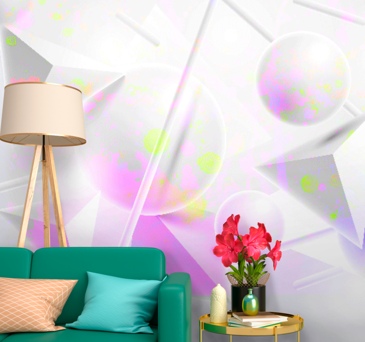 Abstract wall mural geometric shapes blend - TenStickers
