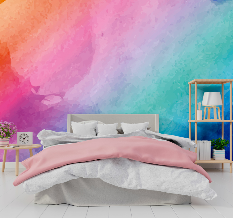 Abstract wall mural in vibrant brush strokes - TenStickers