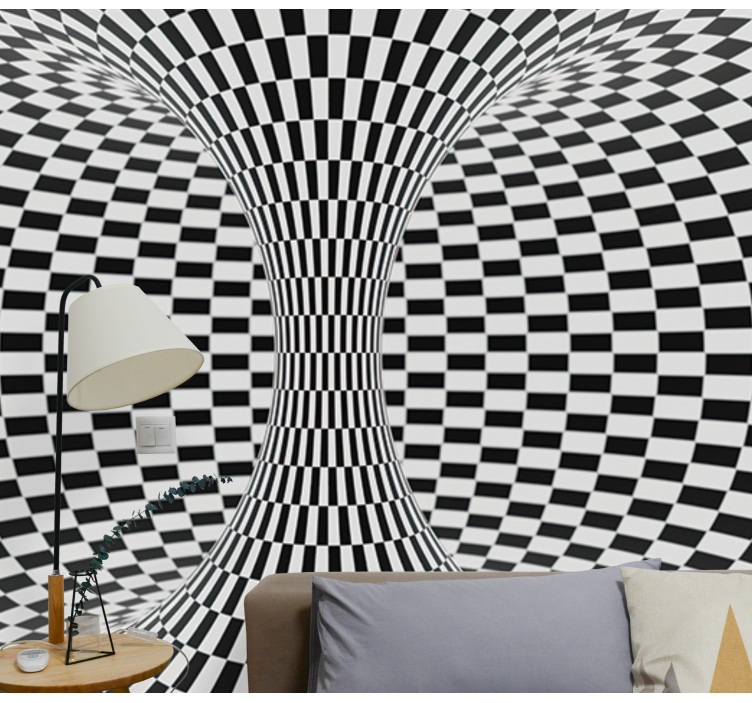 Abstract wall mural optical illusion depth - TenStickers