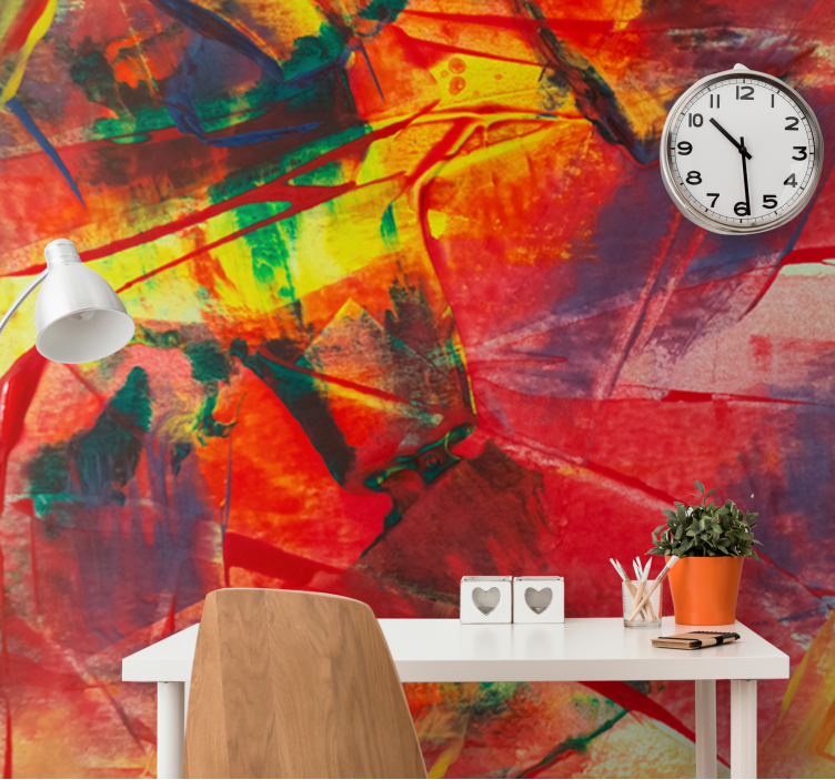 Abstract wall mural vibrant color blend - TenStickers