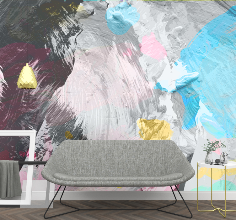 Abstract wall mural with energetic paint strokes - TenStickers