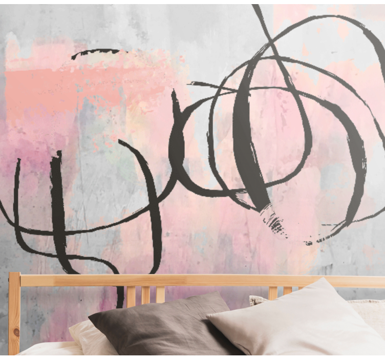 Abstract wall mural with fluid curved lines - TenStickers