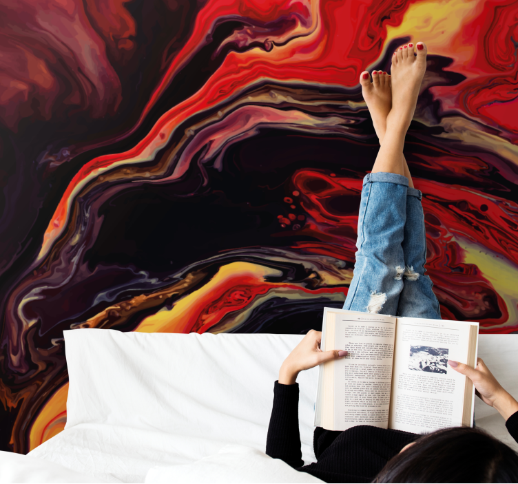 Abstract wall mural with fluid twisting designs - TenStickers