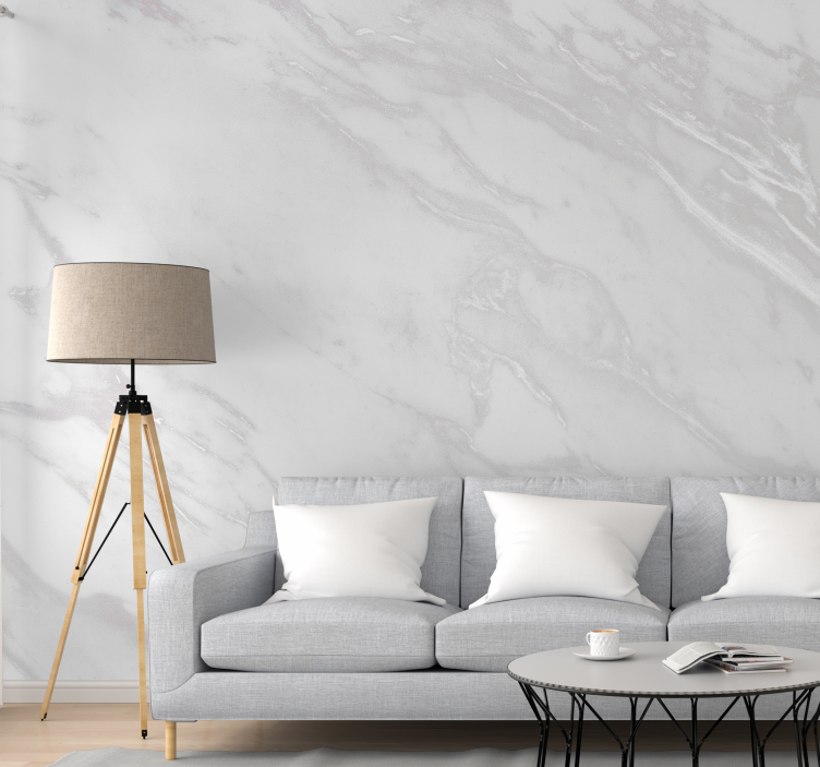 aesthetic white marble wall mural wall mural - TenStickers