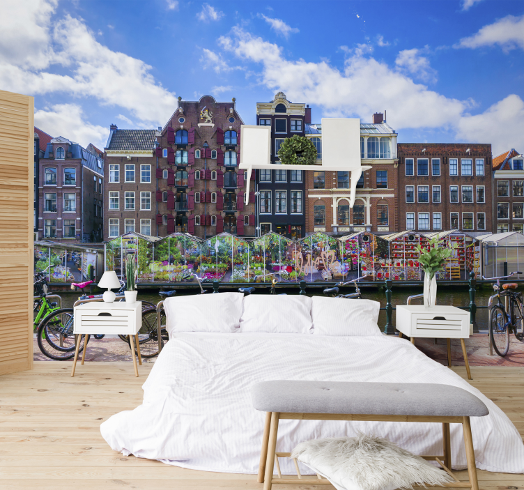 Amsterdam Canal Scene amsterdam wall mural - TenStickers