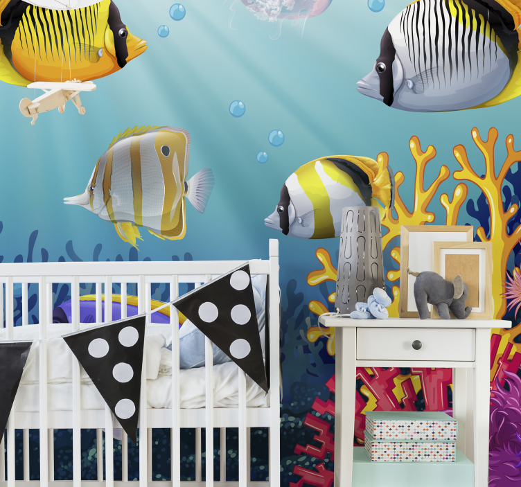 Animals wall mural colorful underwater fish - TenStickers