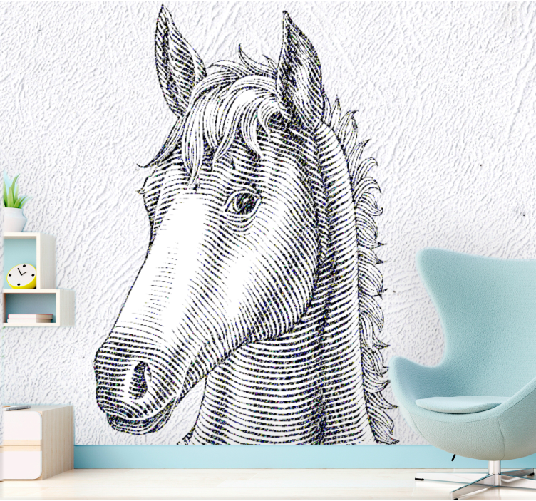 Animals wall mural elegant horse portrait - TenStickers