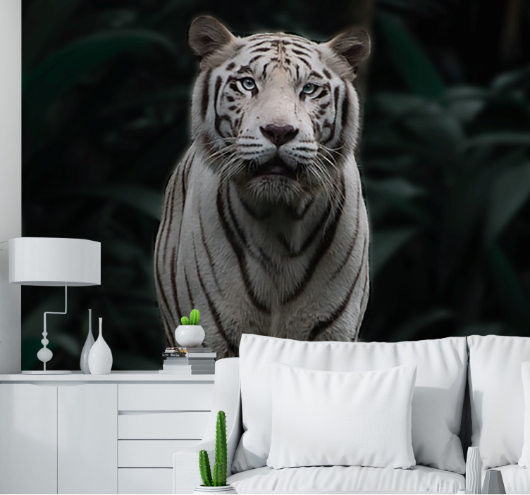 Animals wall mural regal white tiger - TenStickers