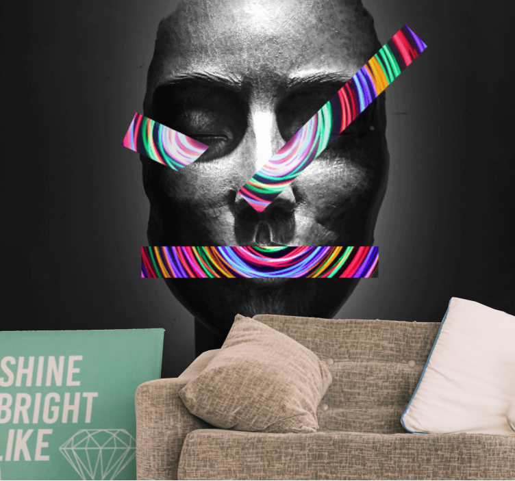 Art wall mural abstract face design - TenStickers